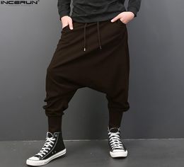 INCERUN Big Drop Crotch Men Hiphop Pants Baggy Harem Men Trousers Elastic Waist Joggers Sweatpants Dancing Pants 5XL Plus Size2436169