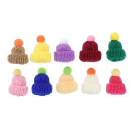 Berets 10 Pcs Mini Knit Hat Christmas Tree Decorations Accessory DIY Supply Making Gadget Plush Handmade