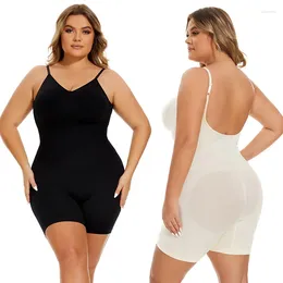 Women's Shapers Women Shapewear Bodysuit Tummy Control BuLifter Open Back Mid Thigh Seamless Backless Full Body Shaper Slimming Sheath