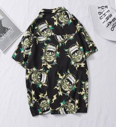 Casual Frankenstein Printed Short Sleeve Shirt Street Hawaii Beach Oversize Women Fashion Shirts for Men CX2008019048781