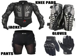 Motorcycle Apparel One Set 4IN1 Jacket Short Pants Kneepads Protection Gloves Motocross Armor Motocross Suits Clothing Moto Glo2126766