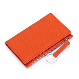 Genuine leather zipper women designer wallets great quality cowhide lady fashion casual coin zero card purses female key clutchs no661