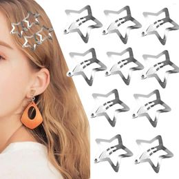 Hair Accessories Star Snap Clips 10PCS Silver Metal Barrettes For Women Girls Y2K Kids