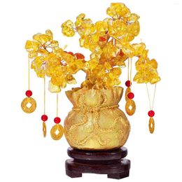 Decorative Flowers Desk Topper Craft Money Tree Bonsai Decoration Desktop Ornaments Decorations