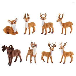 Garden Decorations Handcraft Fabric Simulation Animal Model Toy Figurine Christmas Reindeer Decor Gift