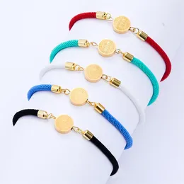 Charm Bracelets 2024 Trendy Cross Bracelet For Women Simple Adjsutable Colourful Rope DIY Student Jewellery Gifts