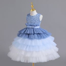 2024 Cute Kids tutu Flower Girl Dresses new Children Pageant Evening Gowns Sequined Lace Mesh Ball Gowns Wedding little baby ball gown First holy Communion Dresses