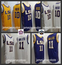 Mens LSU Tigers White Basketball Game Jersey #11 Hailey Van Lith #10 Angel Reese