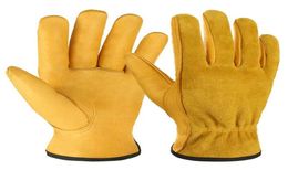 Men Work Gloves Soft Cowhide Driver Hunting Driving Farm Garden Welding Security Protection Safety Workers Mechanic Glove6757442