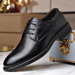 Dress Shoes Men's Classic Italian Style Genuine Leather Oxford Lace-Up Black Brown Business Office Wedding Formal Shoe For Men