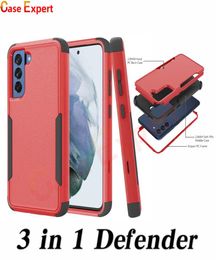 Heavy Duty 3 in 1 Commuter Cases for iPhone 13 12 11 XR XS MAX Samsung S22 S21 S21FE Ultra Shockproof Case6103321