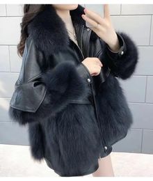 Women's Jackets 2024 Women Coat Winter Streetwear Leather Faux Fur Jacket S-3XL