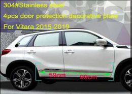 High quality stainless steel 4pcs side door body decoration trimdoor sucff barprotective plate with logo for Suzuki Vitara 20151841827