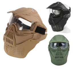 Tactical PC Lens Paintball Mask with Neck Baffle Outdoor Airsoft Shooting Protection Gear Full Face NO033015422022