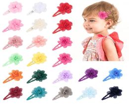 Kids Flower Barrettes Hair Clips Candy Color Fashion Korean Children Boutique Hair Jewelry Accessories Little Girls Flower Hairpin6284819