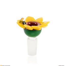 thick flower cartoon 14mm male glass bowl smoking accessories colorful tobacco oil burner bowls Piece for water pipe dab rigs bongs
