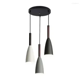 Pendant Lamps Black Iron Staircase Chandelier Lighting Parts El Ceiling Light Dining Room Decoration Modern Hanging