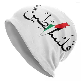 Berets Palestine Arabic Flag Cap Fashion Men Women Street Skullies Beanies Hats Spring Warm Dual-use Bonnet Knitted Hat