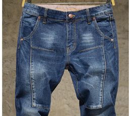 Autumn new plus fat XL stretch Harlan jeans male feet pants large fat guy pants men big size demin jeans taoh3514276