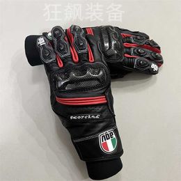 Aagv Gloves Summer Four Seasons Agv Carbon Fiber Riding Heavy Motorcycle Racing Leather Anti Drop Waterproof Comfortable Gloves Tvk8