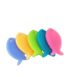 Bath Tools Accessories Body Cleansing Scrubber Sile Dish Dishwashing Cleaning Brush Fish Shaped Sponge Drop Delivery Health Beauty Dhnya