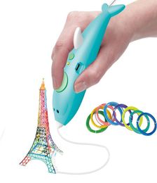 3D Printing Pen DIY Drawing Dolphin Printer With Filament For Kids Education Hobbies drawing Toy Birthday Gift 3D Pens292p3558497