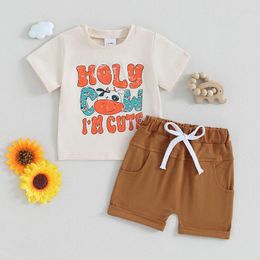 Clothing Sets Toddler Baby Girl Boy Summer Outfits Short Sleeve Letter Print T Shirt Shorts 2Pcs Cute Clothes