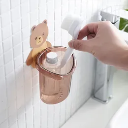 Bath Accessory Set Stylish Bear Toothbrush Holder Durable Convenient Trendy Organise Kids Bathroom Bear-themed Easy To Instal Functional