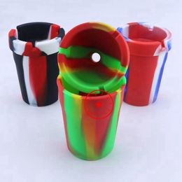 Newest Colorful Silicone Smoking Desktop Car Ashtrays Portable Innovative Easy Clean Herb Tobacco Cigarette Cigar Holder Ash Soot Container Ashtray DHL