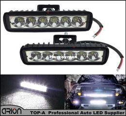 2Pcs 6 inch 18W LED Light Bar 12V 24V Motorcycle Offroad 4x4 ATV Spot Daytime Running Lights Truck Tractor Warning Work Spotlight9601794