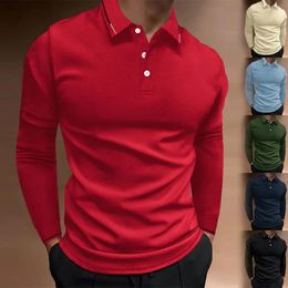 Men's Polos European And American Business Autumn Fitness Sports Leisure Stand Collar Vertical Long Sleeve Polo Shirt