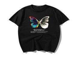 Streetwear Punk Butterfly Swag Print T Shirts Male Gothic Short Sleeve Oversized Tops Aesthetic Harajuku Hip hop Men039s Tshir4374956