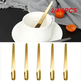 Coffee Scoops 2/4/6PCS Demitasse Espresso Spoons Stainless Steel Flat Appetiser Dessert Spoon Serving Scoop Teaspoon For Kitchen Cafe