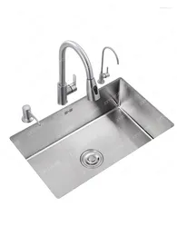 Bathroom Sink Faucets Stainless Steel Handmade Kitchen Vegetable Basin Household Bowl Pool Embedded Table