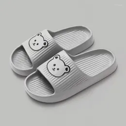 Slippers Fashion Summer Women Sandals Thick Platform Non-Slip Home Cute Bear Cartoon Flip Flops Beach Shoes Men Indoor Bathroom