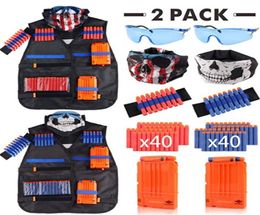 Children Black Tactical Vest Kit Accessories Waist Coat Sets Ammo Holder Elite Pistol Bullets Toy Clip Darts for Nerf Series Kids 2801654