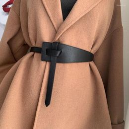 Belts 3 Colors Leather Knot Retro Casual Simple Soft Women Daily Coat Dress Clothes Decorating Waistband Strap Accessories