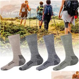 Mens Socks Hiking Merino Wool For Men Women 80% Ski Winter Thick Thermal Crew Walk Warm Anti-Odor Drop Delivery Apparel Underwear Dholy