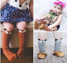 Unisex cartoon Animal leg warmers 2017 Fashion baby girls boys knee high Totoro Panda Fox socks kids cute Striped Knee Pad sock5437471