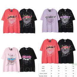 women classic spider web print T -shirt European and American hip -hop raid casual short -sleeved tide