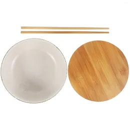 Dinnerware Sets Ramen Bowl Ceramic Noodle Soup Reusable Compact Instant Bowls Handhles Student