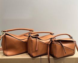 puzzle Designer Bag Genuine Leather Handbag Shoulder bag Bucket Woman Bags Clutch Totes CrossBody Geometry Square Contrast Color Patchwork size 29cm highend187
