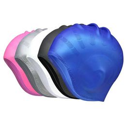Swimming Caps Adults Silicone Swimming Caps Men Women Ear Protection Bathing Hat With Long Hair Waterproof Swim Pool Cap For Diving YQ240119