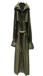 Women039s Trench Coats varış 2021 Bahar Moda Uzun Ceket Sıradan Kelebek Kollu Kapşonlu Kadın Vintage Fermuar Out Giyim 5812788