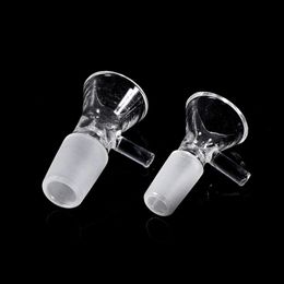 QBsomk Thick 14mm 18mm Male Glass Bowl Funnel Handle Tobacco Bowls Beautiful Slide Piece Smoking Accessories For Bongs Ash Catcher Dab Rigs