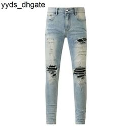 Purple Jeans Designer Mens Ksubi High Street Hole Star Patch Men's Womens Star Embroidery Denim Stretch Slim-fit Trousers True 57 17HE