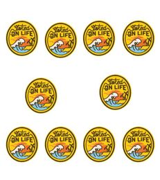 Patches for Clothes Iron on Applique Badge Wave Stripe Sew Embroidery Patch for Jacket Bag On Life Vacation Accessories 10 PCS1881721