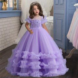 Girl Dresses Flower Classic O-Neck Floor-Length Baby Wedding Princess Pageant Birthday Party First Communion Gown