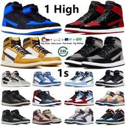 Jumpman 1 1s High Mens Basketball Shoes Bred Patent Royal Reimagined Starfish Black White Satin Shadow Yellow Ochre Bio Hack Men Women Trainers Sports Sneakers GAI