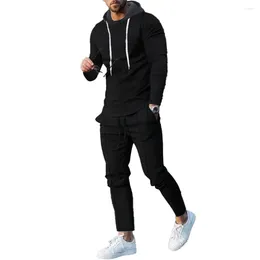 Men's Tracksuits Jogging Suits Mens Sweatshirt Trousers Daily For Vacation Holiday Hoodied Long Sleeve O Neck